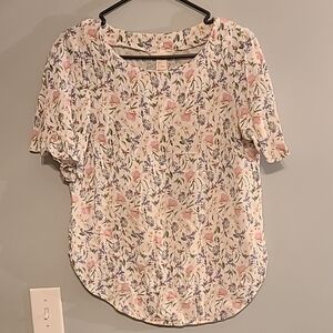 H&M White Floral Blouse